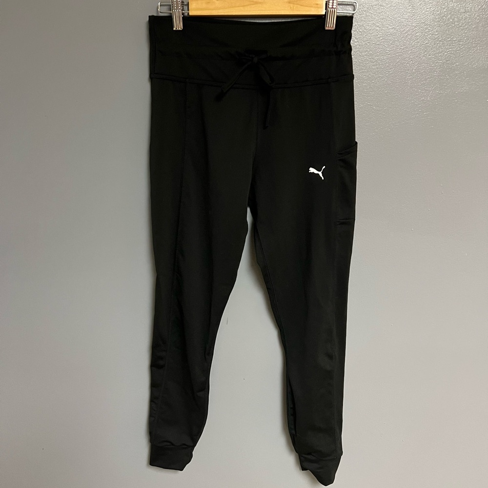 Puma womens joggers yoga pants medium black